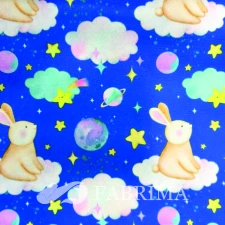 Heavy Twill Bonded | MSF-012 | 290 Gsm | Cloud Print | Royal Blue