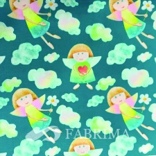 Heavy Twill Bonded | MSF-012 | 290 Gsm | Cloud Print | Green