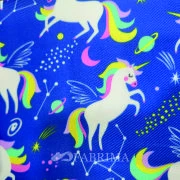 Heavy Twill Bonded | 290 Gsm | Unicorn Print | Royal Blue