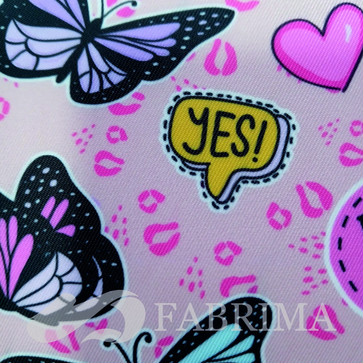 Heavy Twill Bonded | 290 Gsm | Butterfly Print | Pink