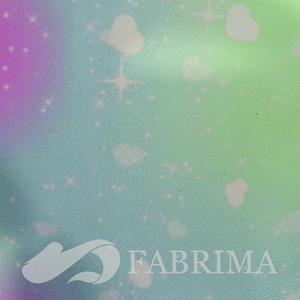 Heavy Twill Bonded | 290 Gsm | Candy Floss Print | Sky Blue