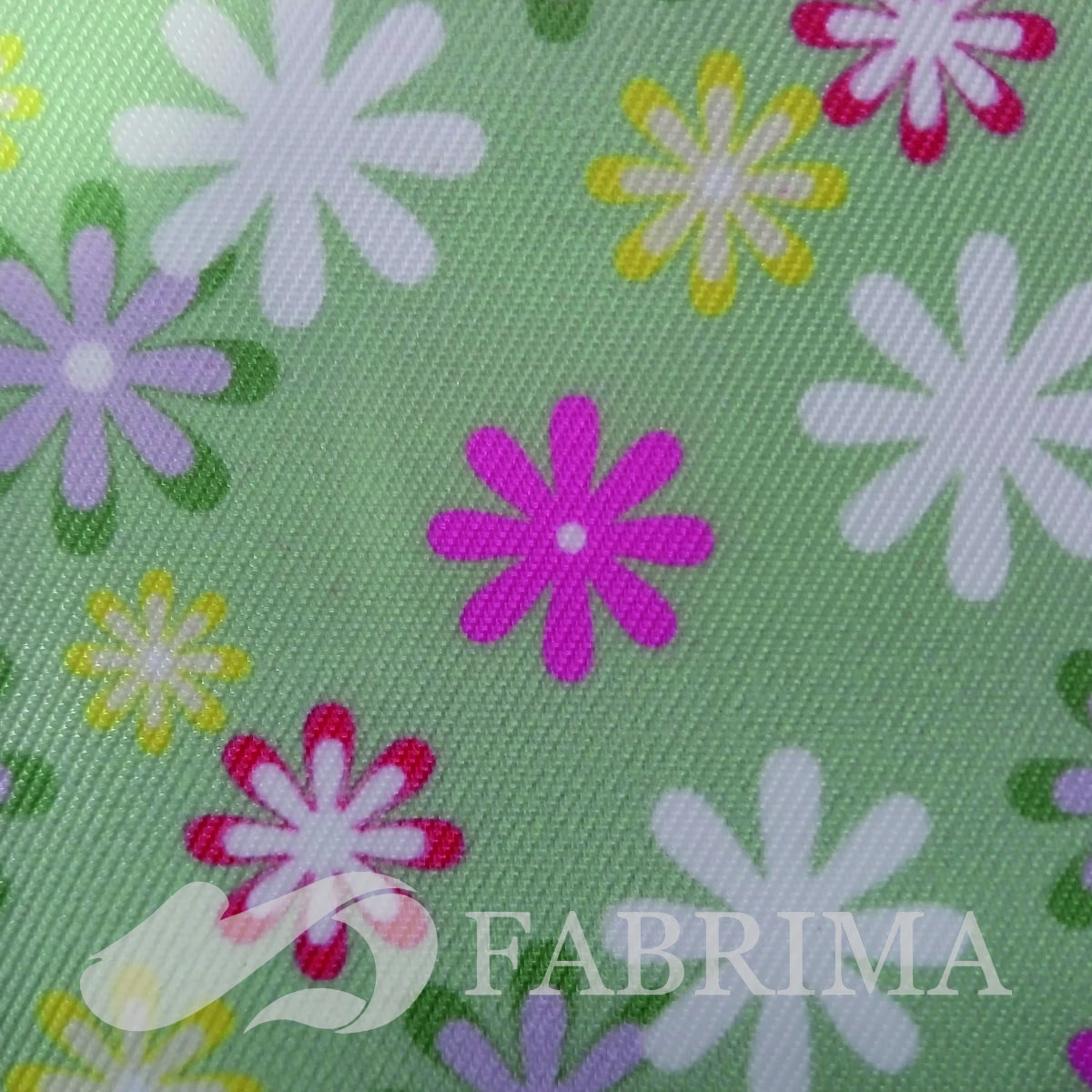 Heavy Twill Bonded | 290 Gsm | Multicolor Flower Print | Green