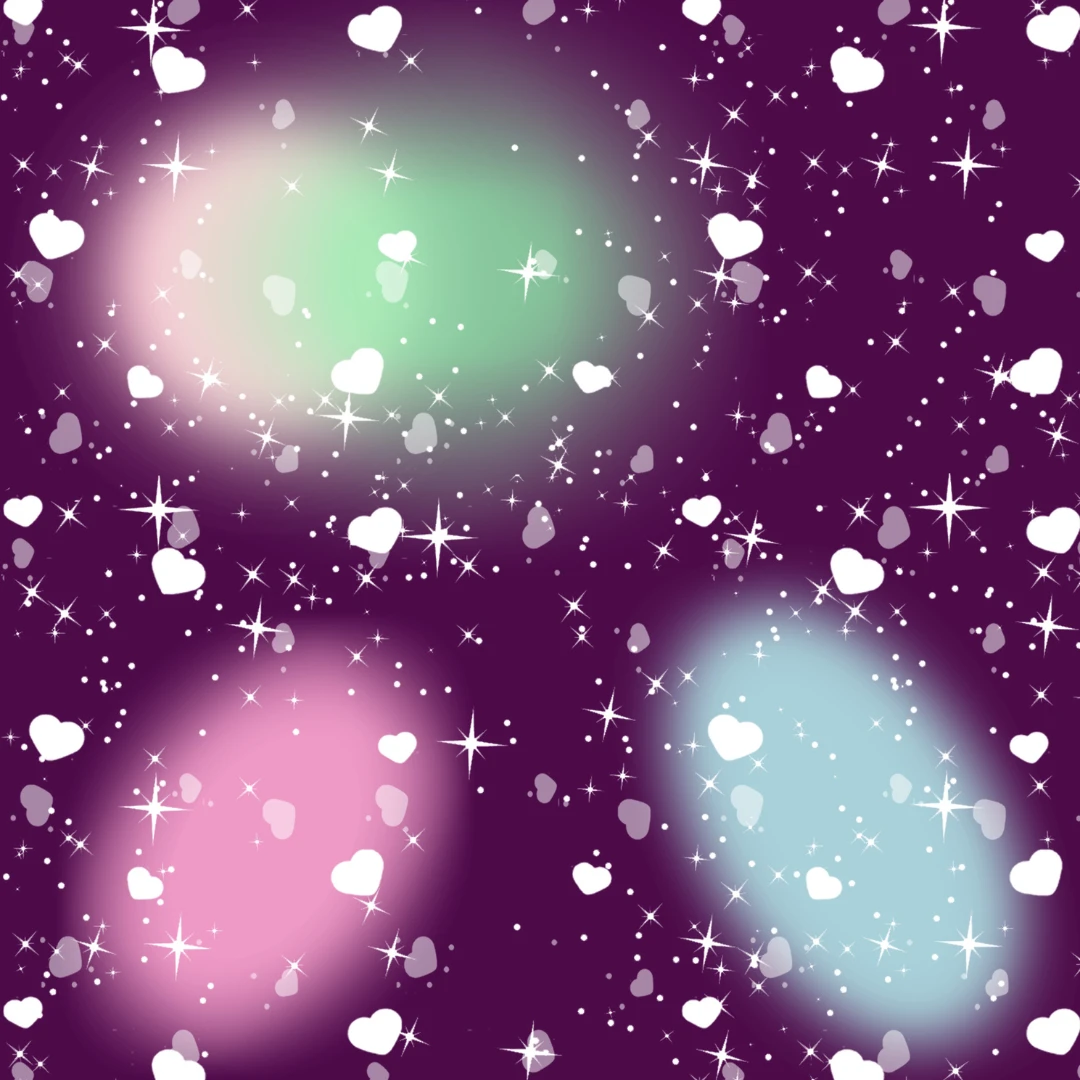 Dream Sparkle Printed Fabric | Fantasy Heart & Star Design