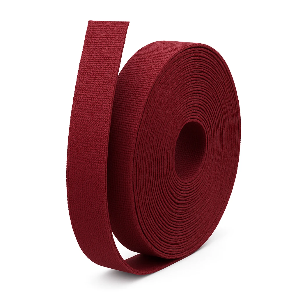 1 Inch Mehroon Niwar Tape | Polypropylene (PP) Woven Niwar – The Fabrima